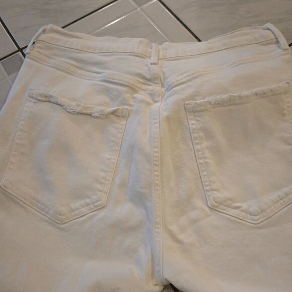 Agolde Riley Long High Rise Straight Jeans White 31 - Picture 5 of 5